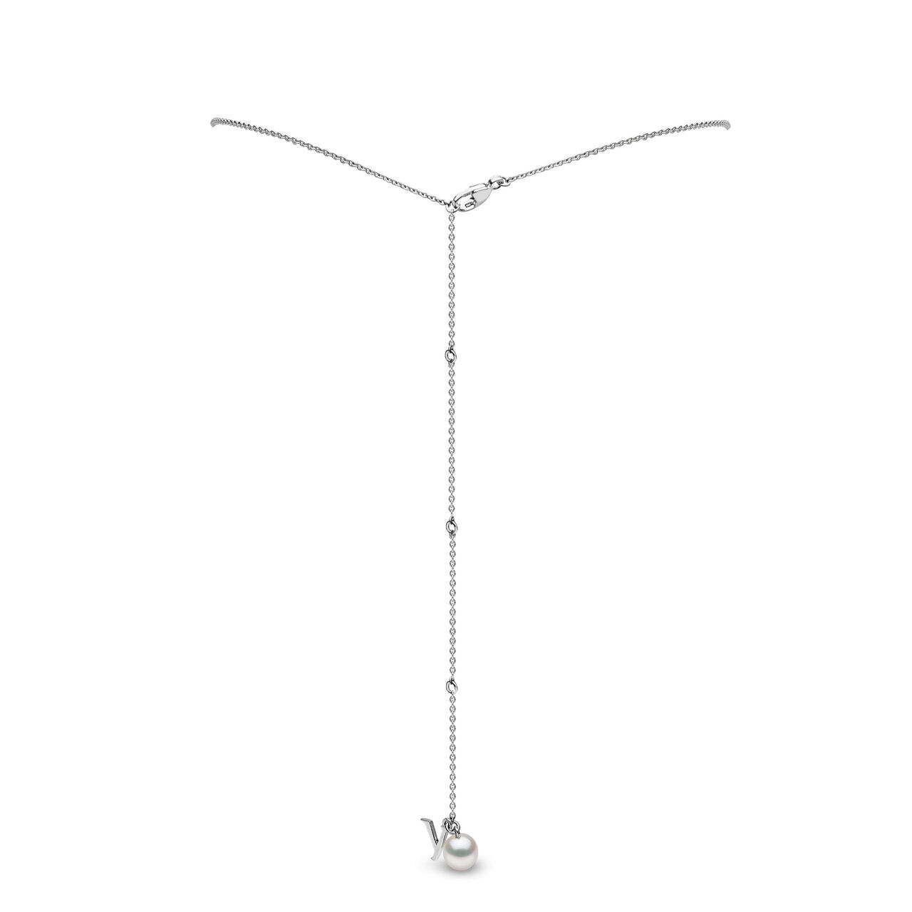 Trend White Gold Pearl and Diamond Necklace, Yoko London
