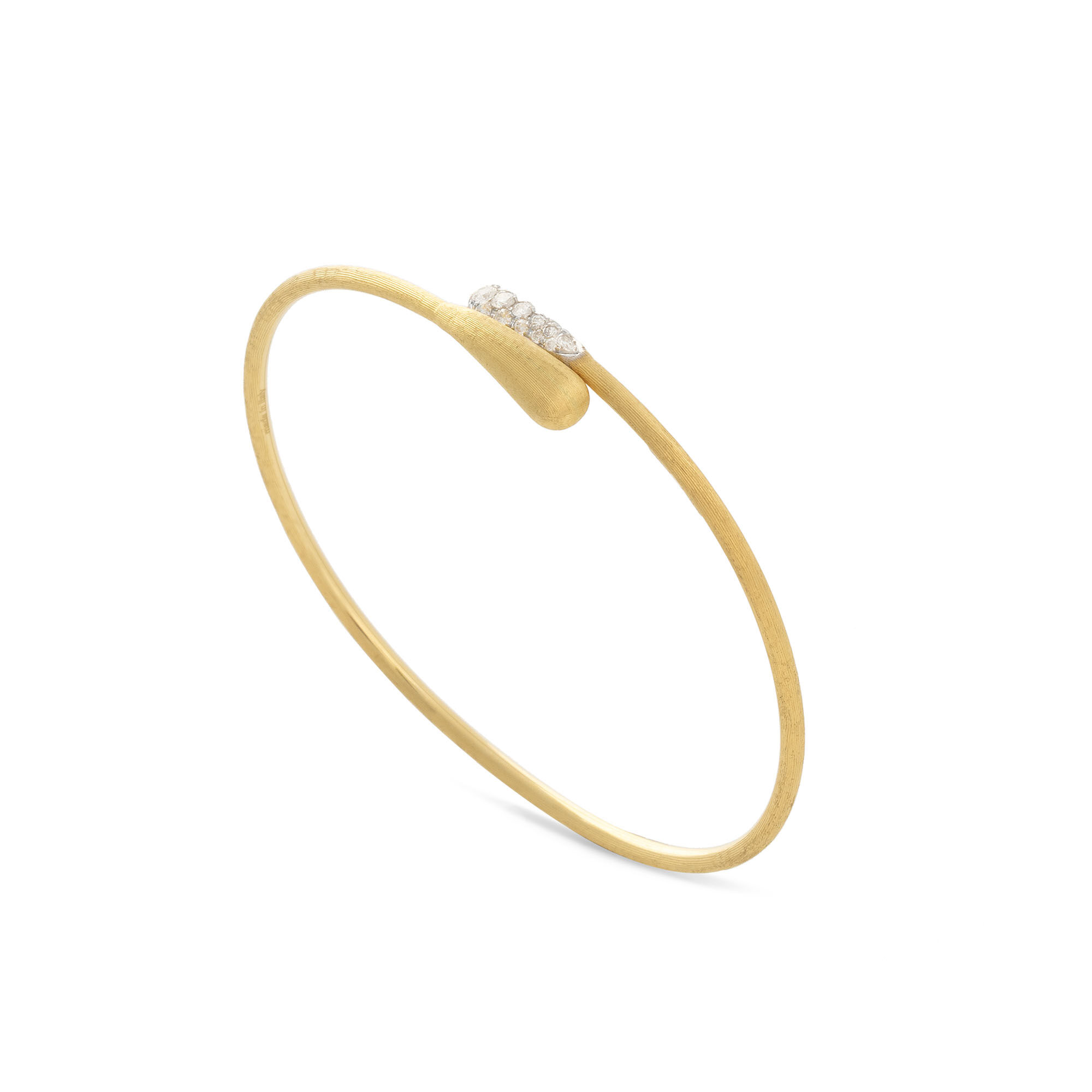 Lunaria Yellow Gold and Diamond Cuff Bracelet