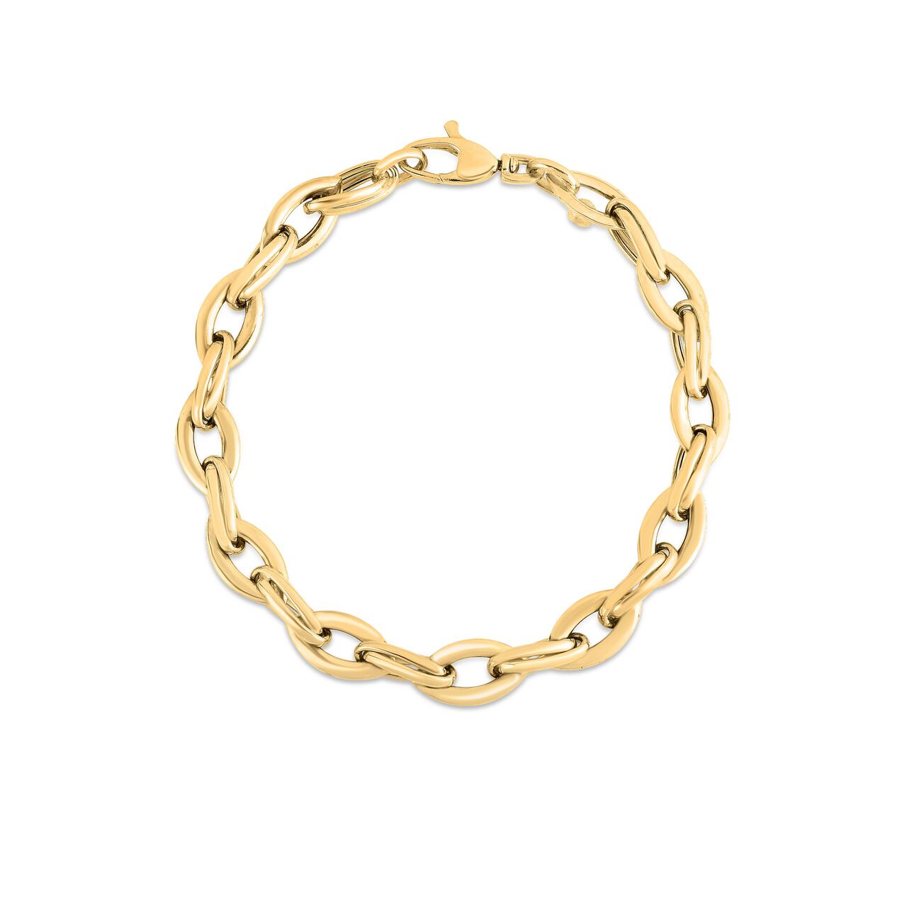 Classic Gold Yellow Gold Almond Link Chain Bracelet, Roberto Coin