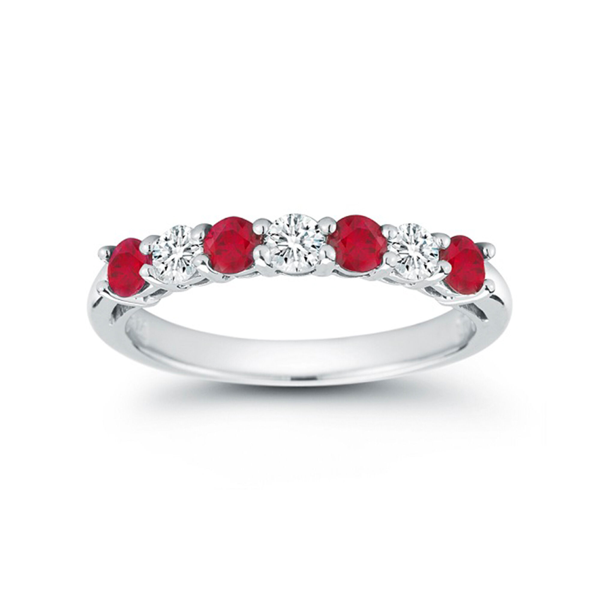 7 Stone Ruby and Diamond Wedding Band | Birks