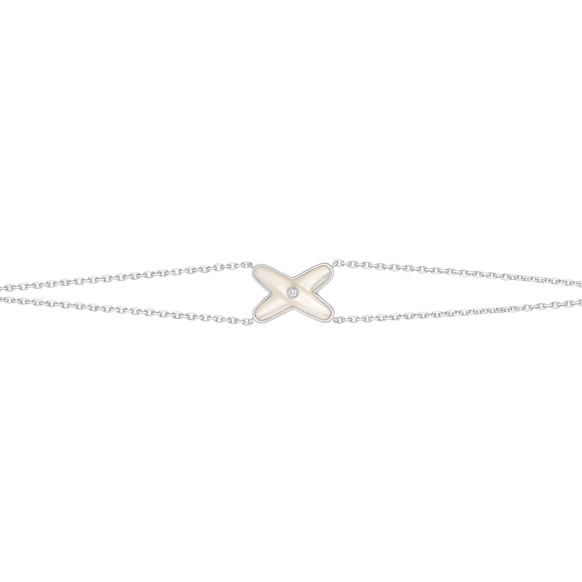 Jeux de Liens White Gold Mother-Of-Pearl Diamond Bracelet | Chaumet
