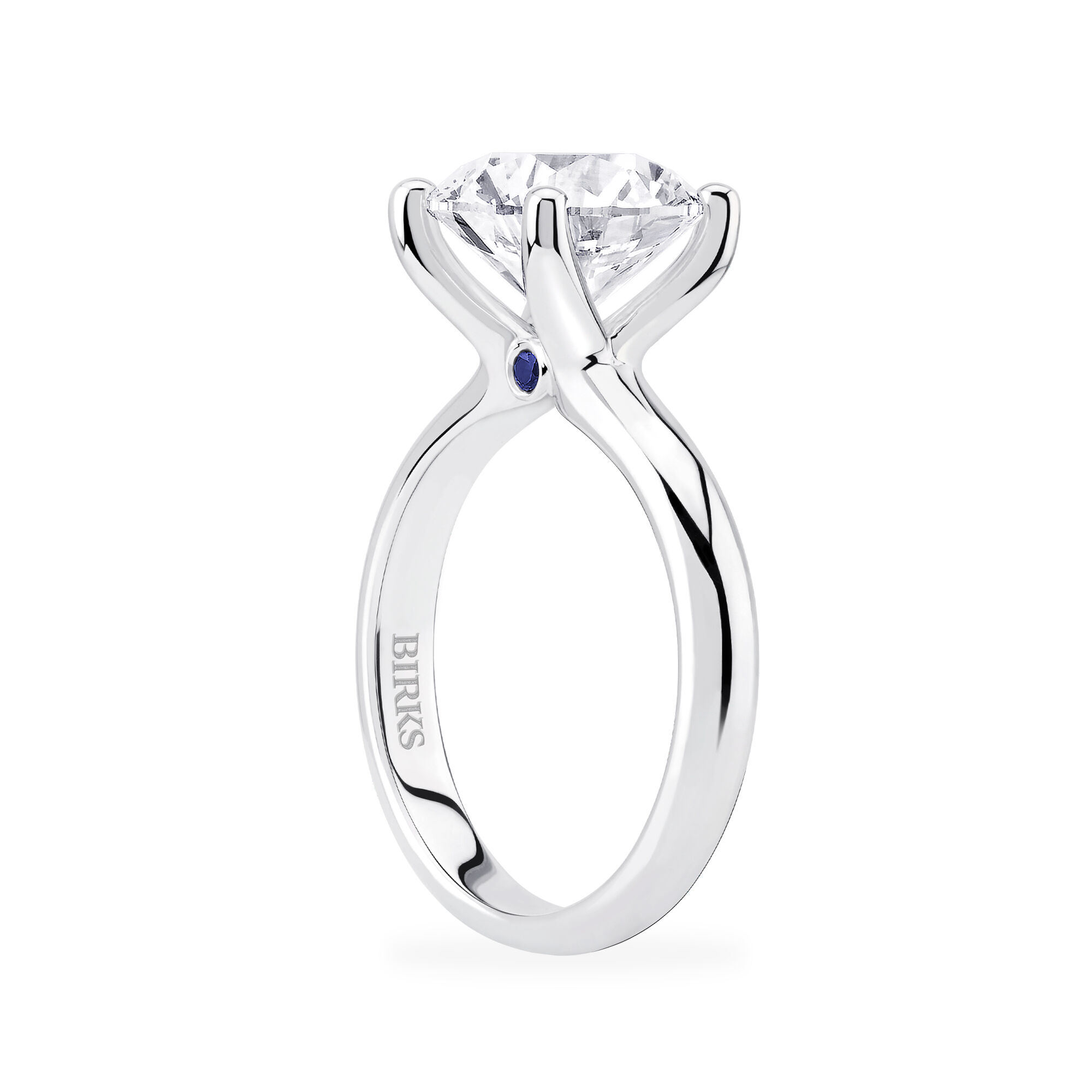 Diamond Solitaire Engagement Ring with Sapphire | Birks Blue