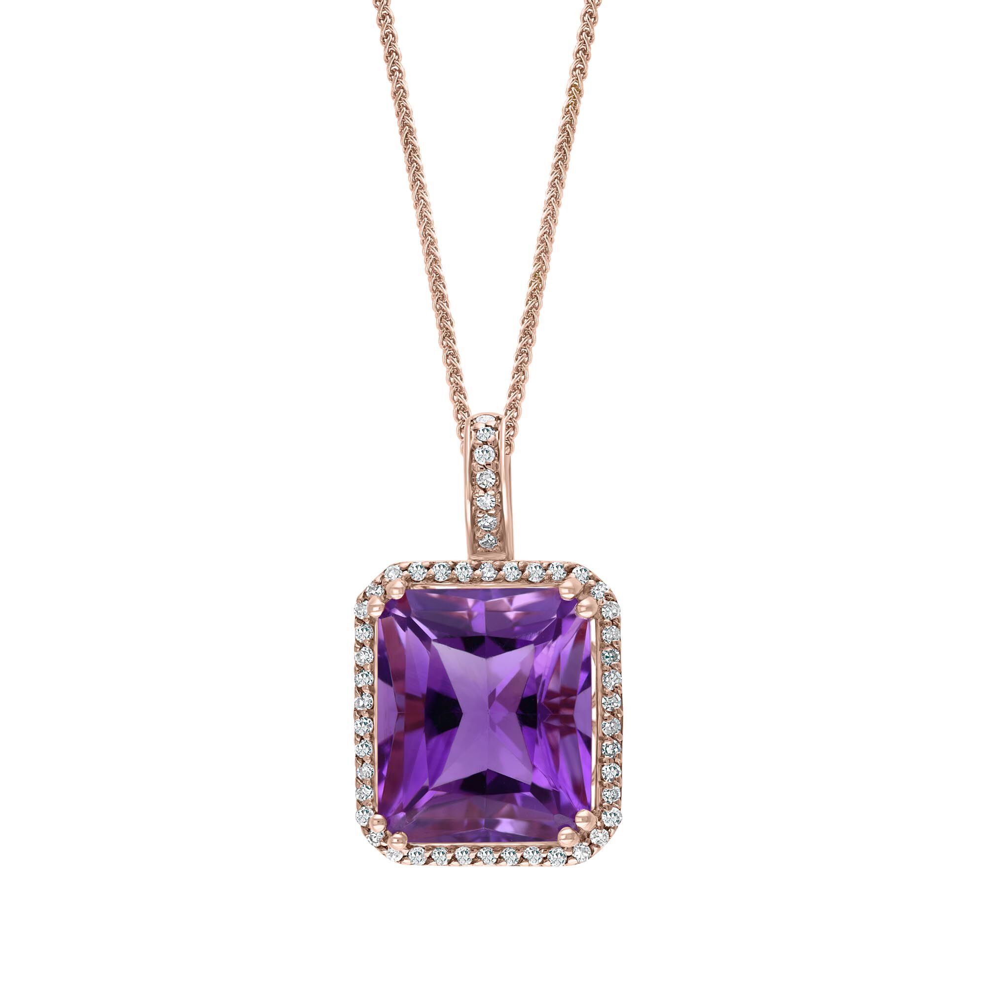 Maison Birks Salon | Rose Gold Amethyst and Diamond Pendant