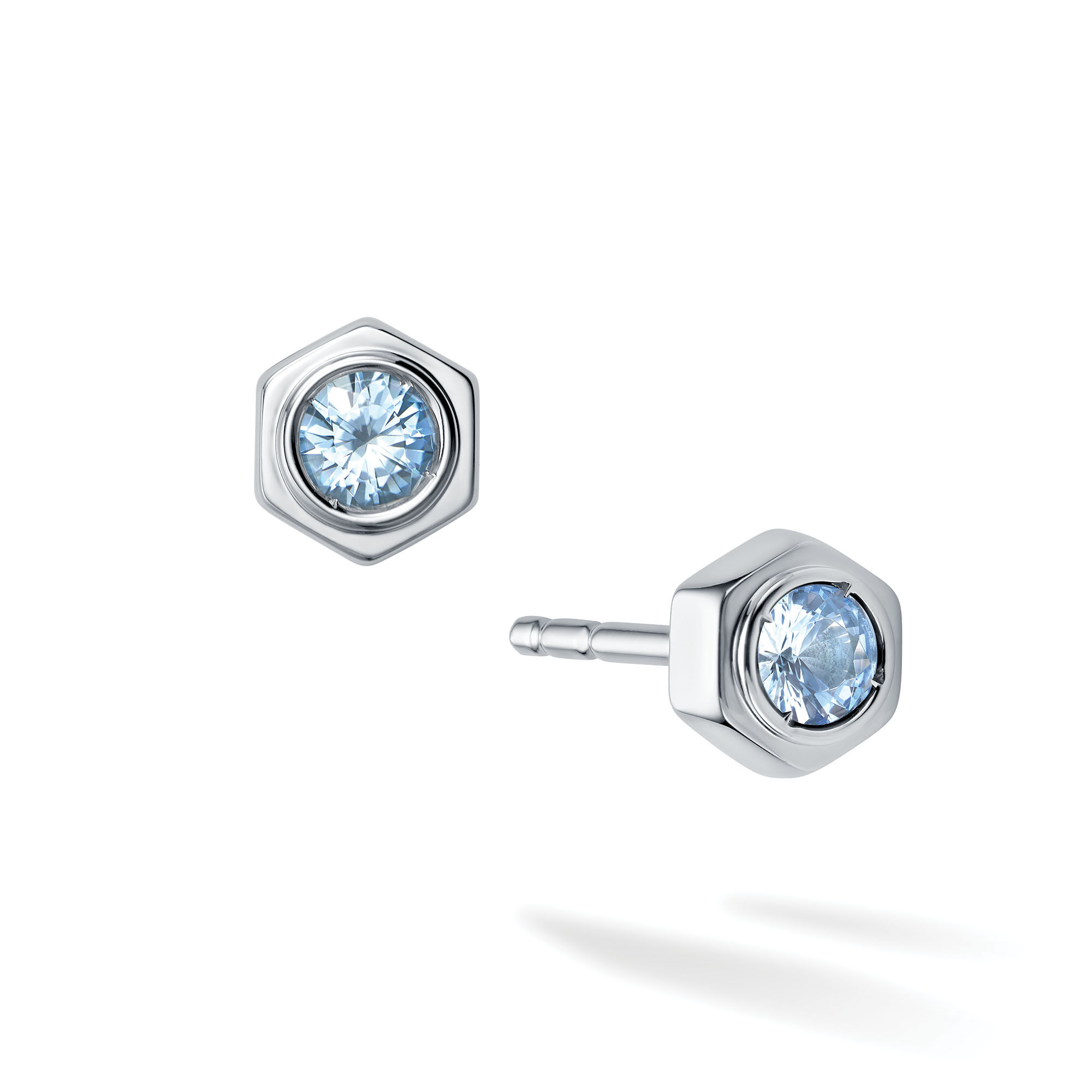Birks Bee Chic | Aquamarine and Silver Stud Earrings
