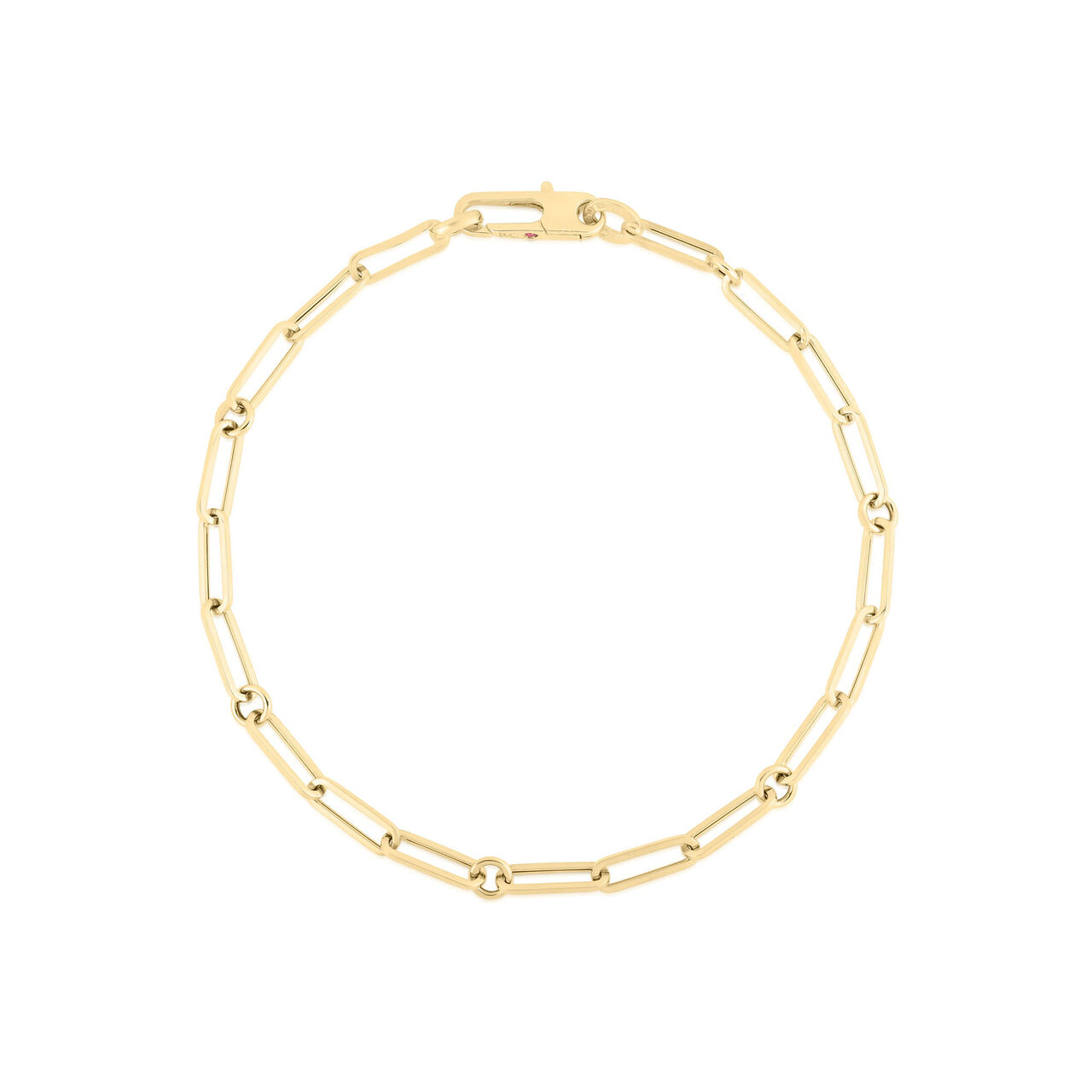Classic Gold Yellow Gold Paper Clip Chain Bracelet, Roberto Coin