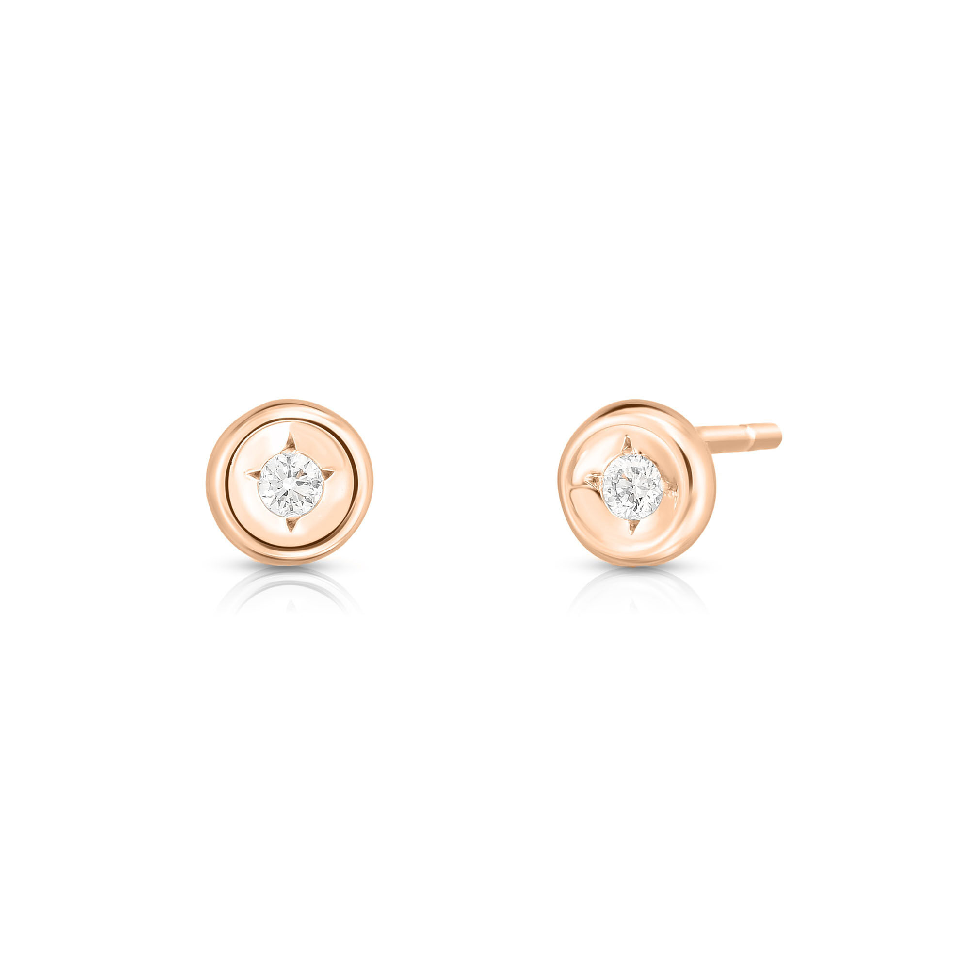 Diamonds By The Inch Rose Gold and Diamond Stud Earrings | Roberto