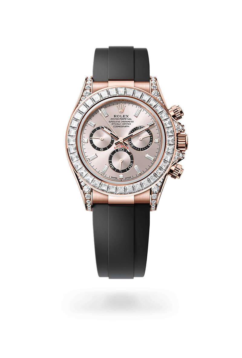 Rolex Cosmograph Daytona in 18 ct Everose gold with lugs set with diamonds M126535TBR 0002 Maison Birks