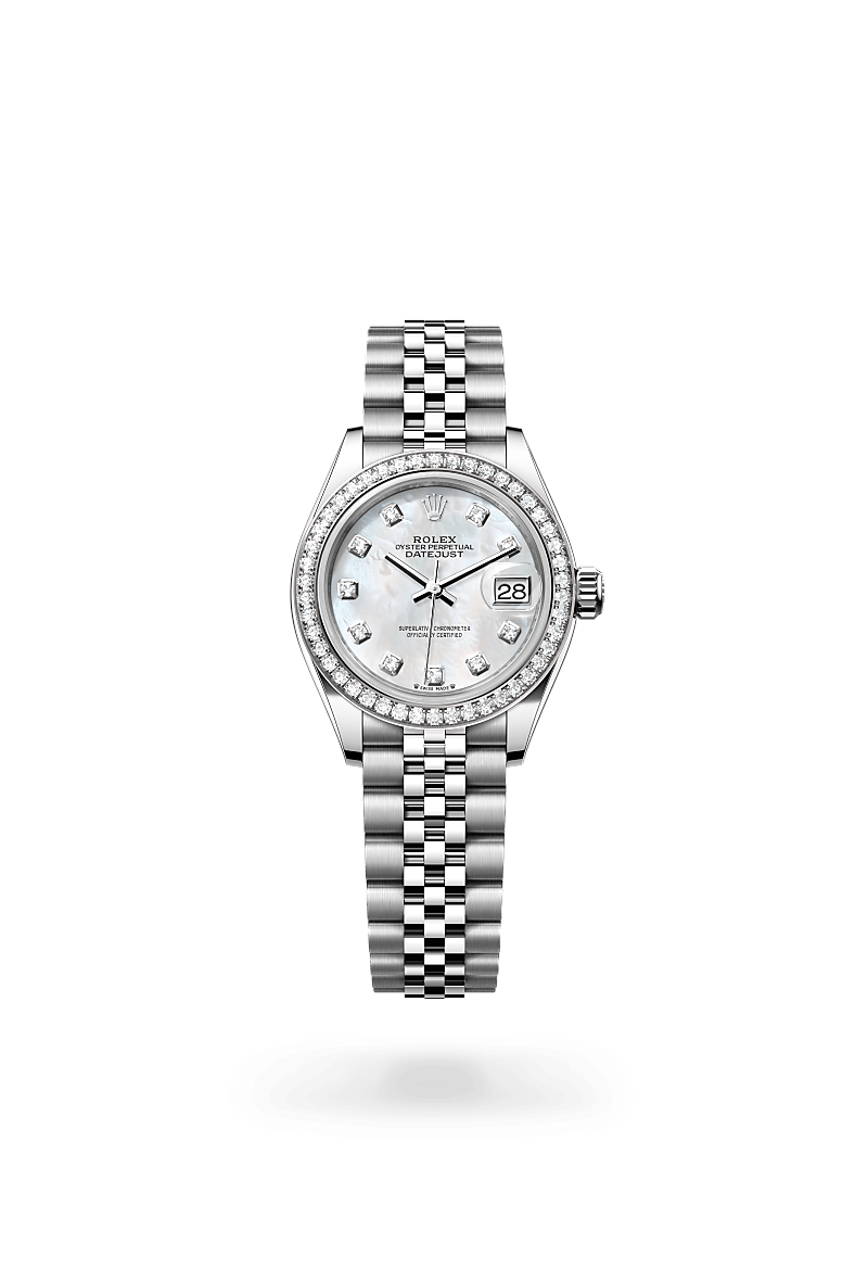 Rolex Lady Datejust in White Rolesor combination of Oystersteel and white gold M279384RBR 0011 Maison Birks