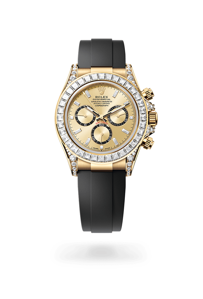 Rolex Cosmograph Daytona in 18 ct yellow gold with lugs set with diamonds M126538TBR 0004 Maison Birks