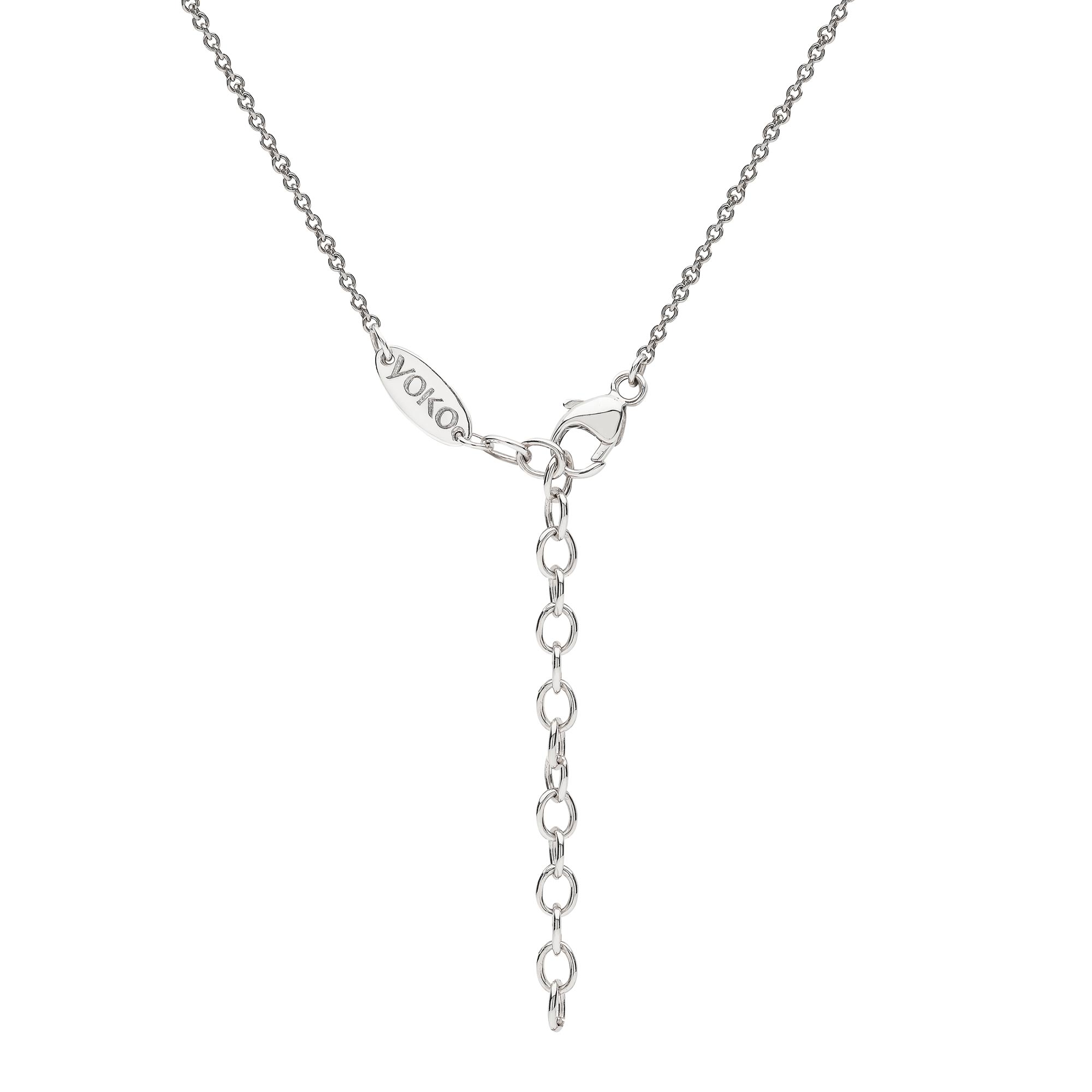 Sleek White Gold Pearl and Diamond Necklace | Yoko London