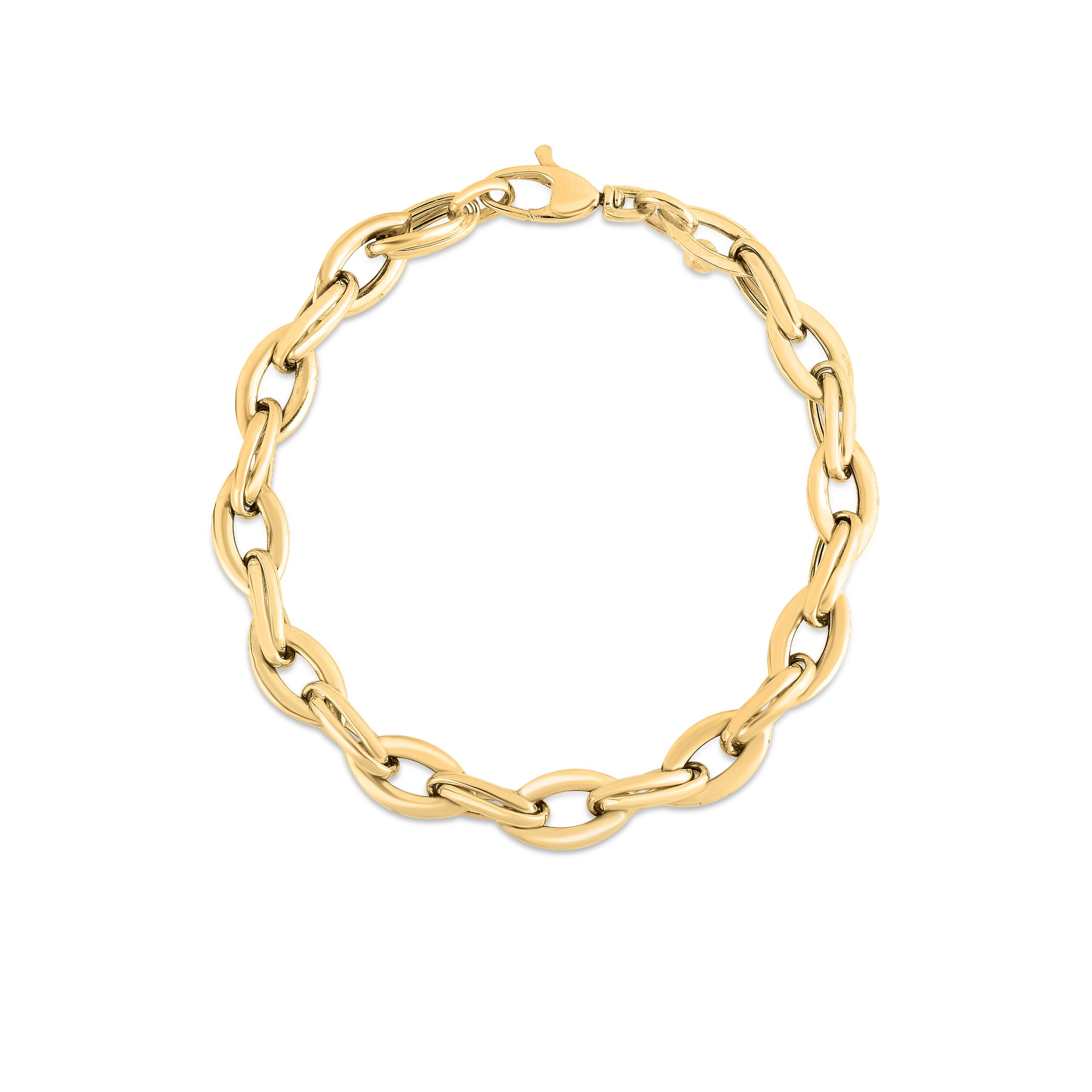 Roberto Coin Classic Gold 18k Yellow Gold Almond Link Chain Bracelet