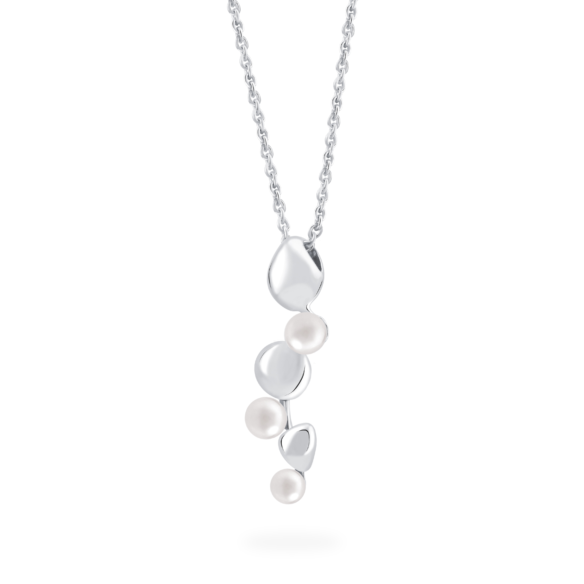 Drop Necklace in Sterling Silver with Pearls | Birks Pebble