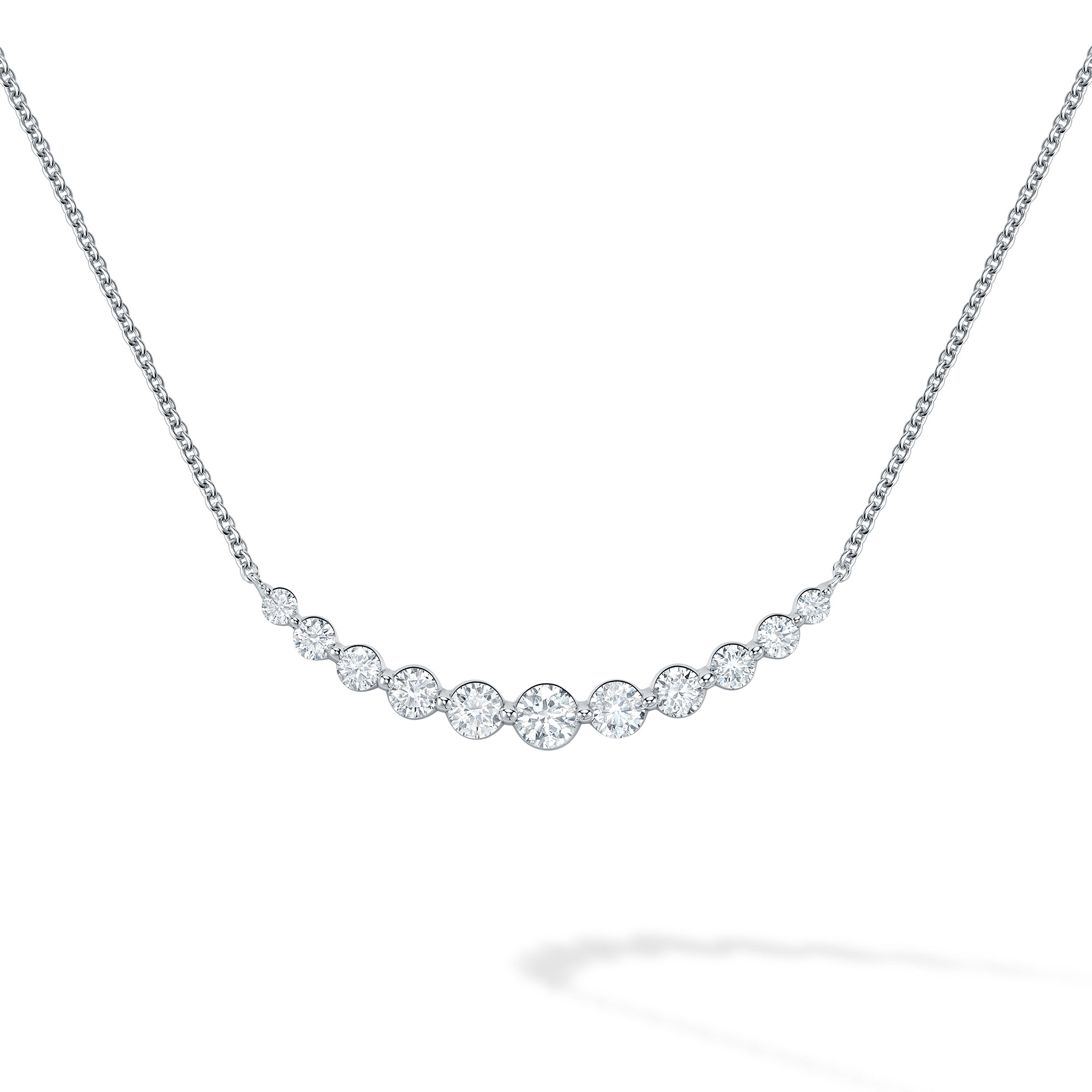 White Gold and Large Diamond Bar Necklace | Birks Essentials