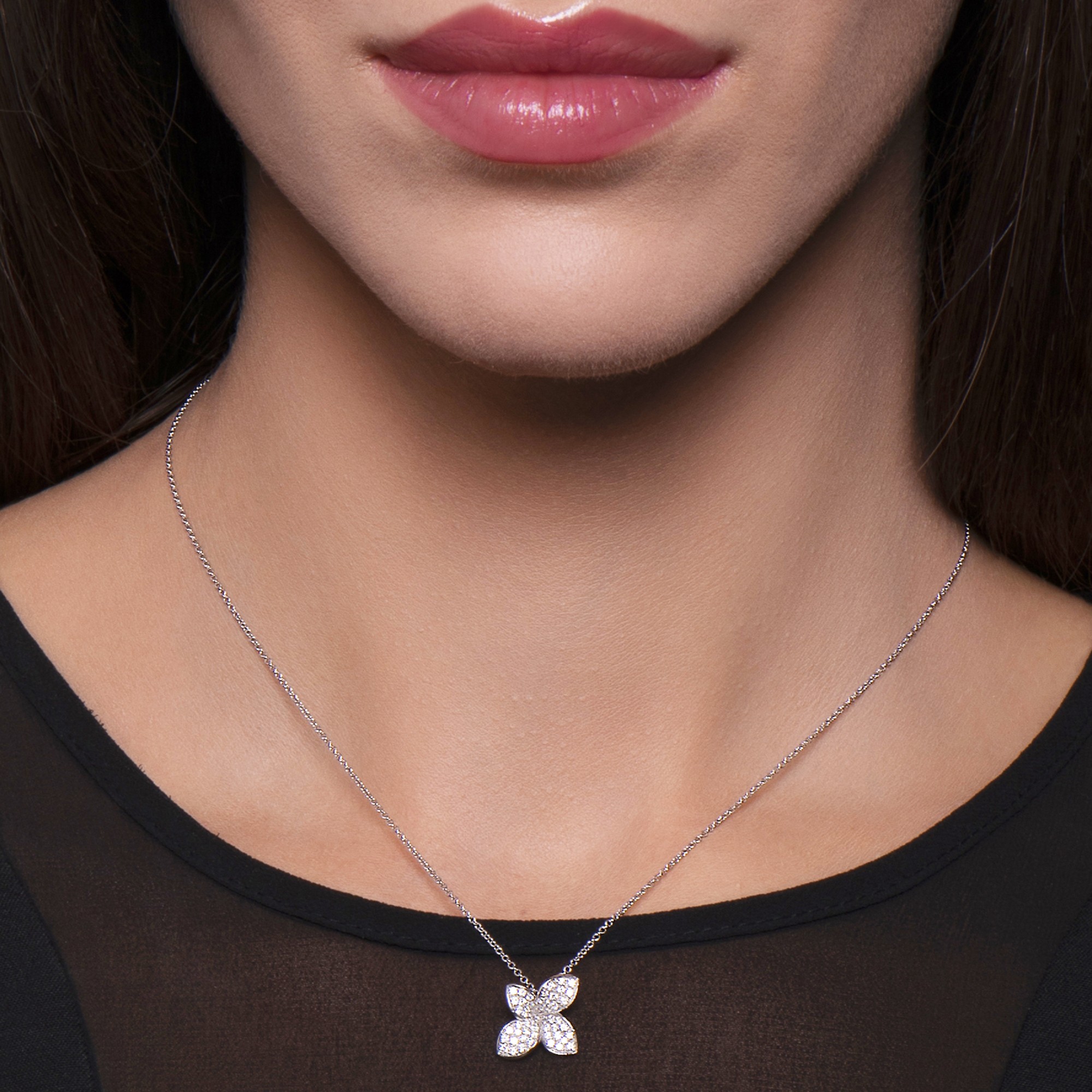 Diamond Dome Pendant Necklace – POPPY FINCH