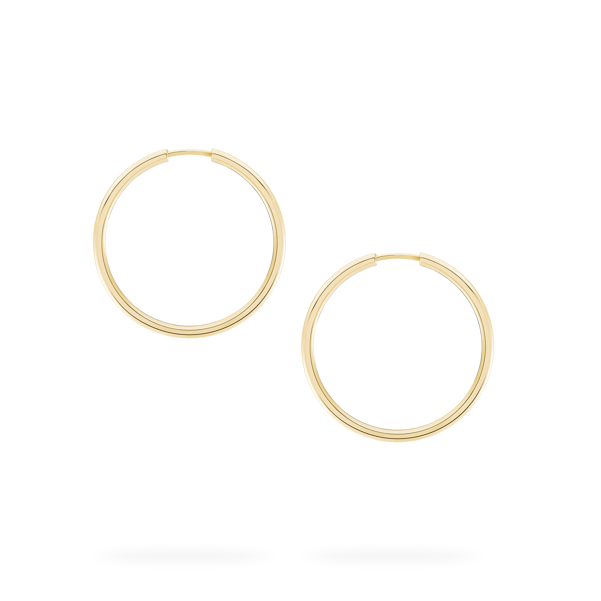 10k Gold Hoop Earrings Women’s 47mm Brushed accents - Arracadas en oro